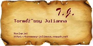 Tormássy Julianna névjegykártya